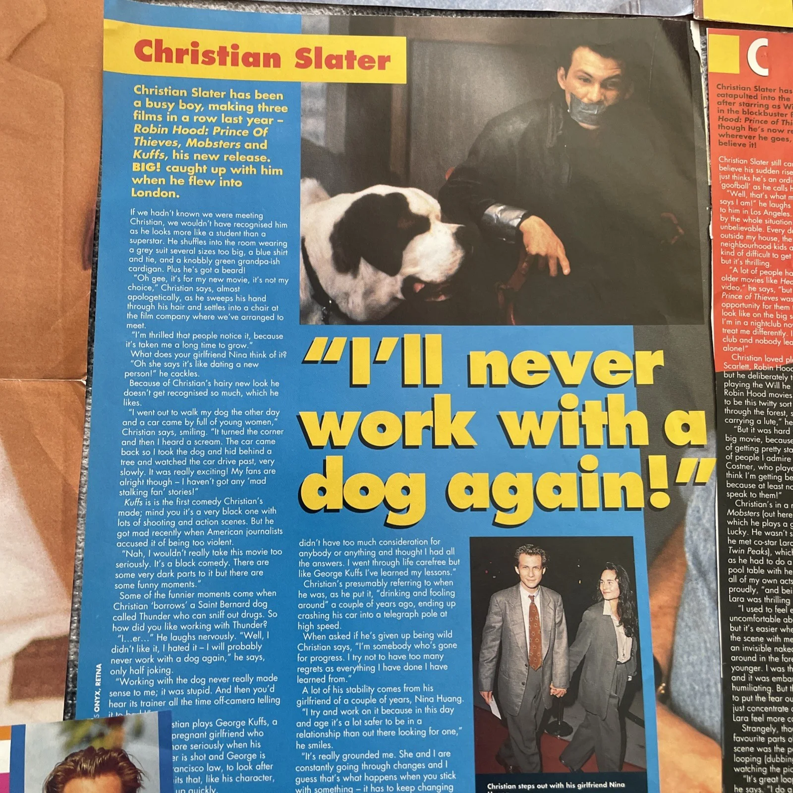 CHRISTIAN SLATER Magazine Cuttings & Large Poster & 2 Postcards, изображение 5