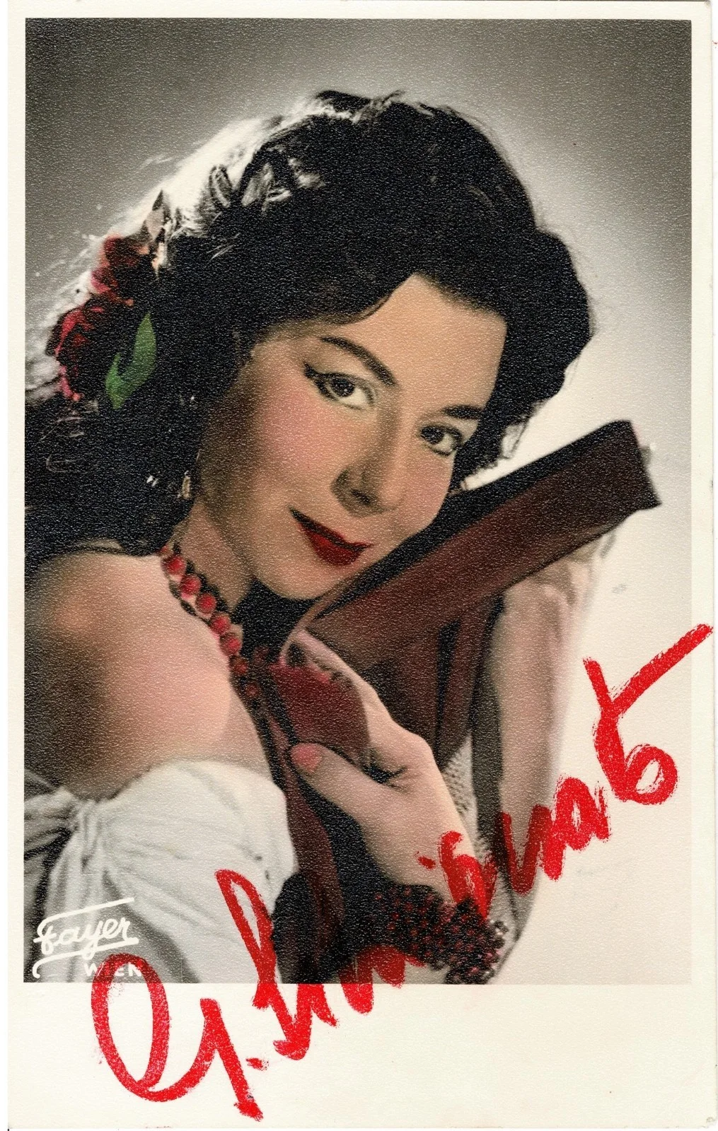 Giulietta Simionato Autograph Lot Signed Hand-Colored Photos & Page 1965, image 2