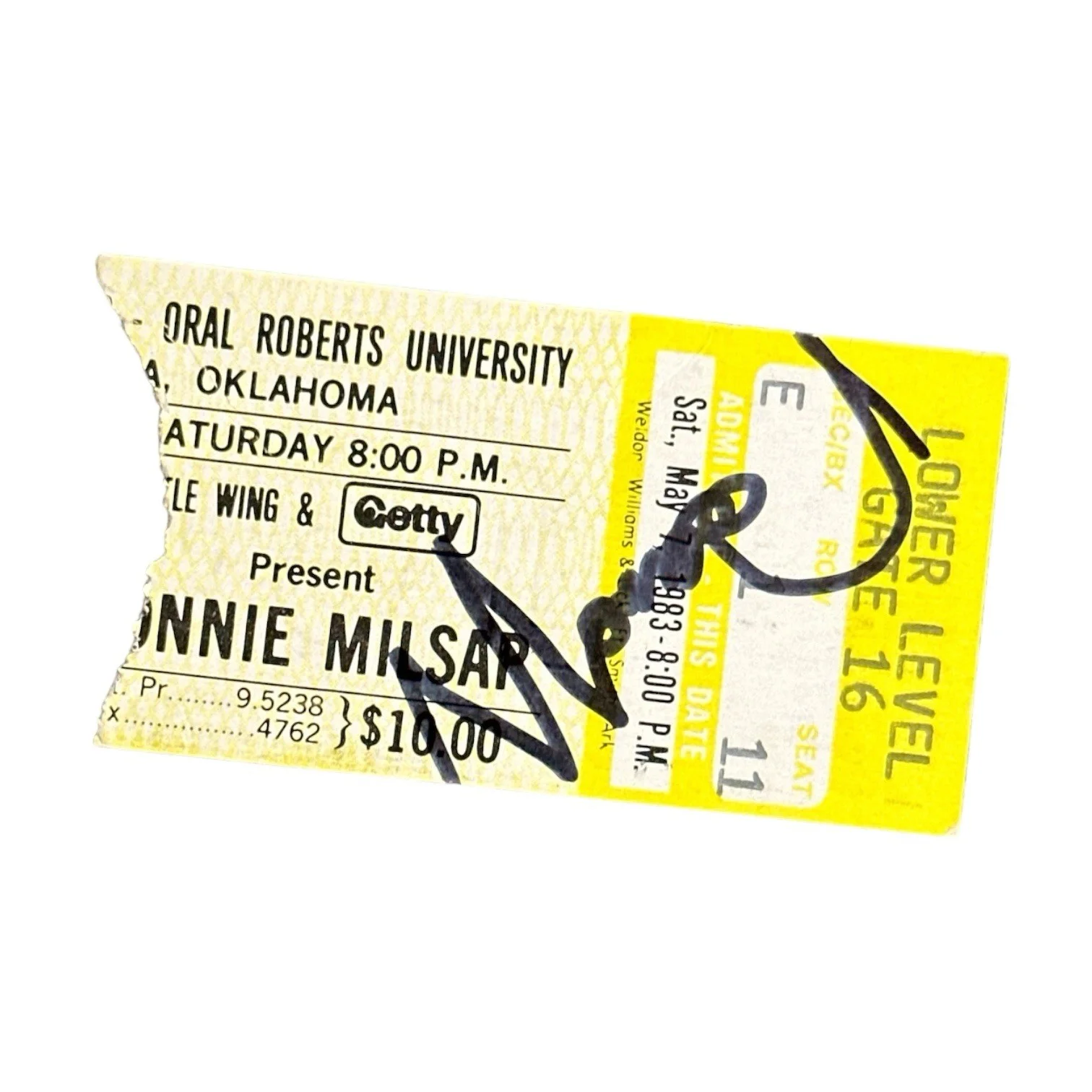 Ronnie Milsap Signed Autograph May 7, 1983 Vintage Country Concert Ticket Stub!, изображение 2