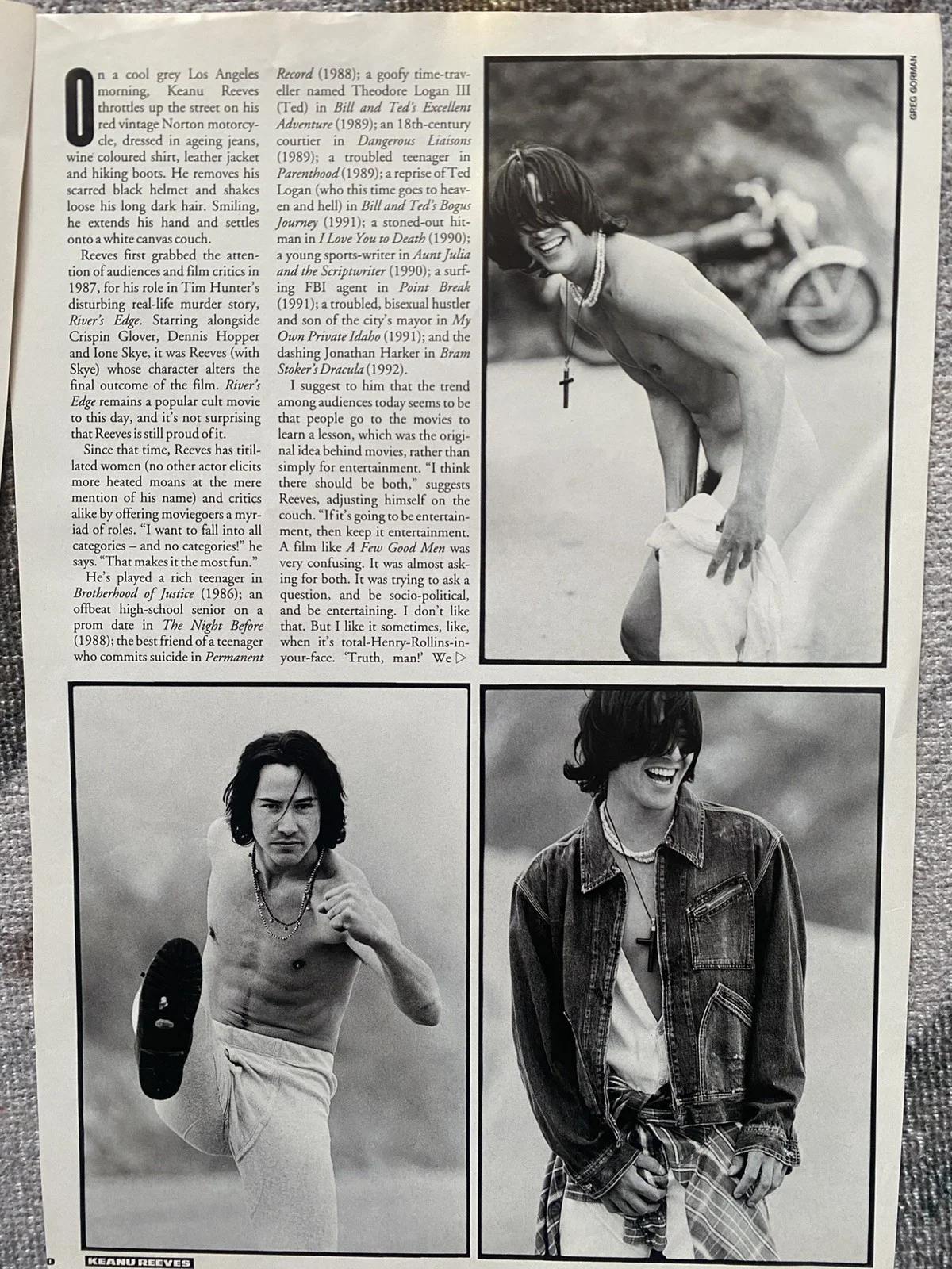 KEANU REEVES Magazine Cuttings, image 4