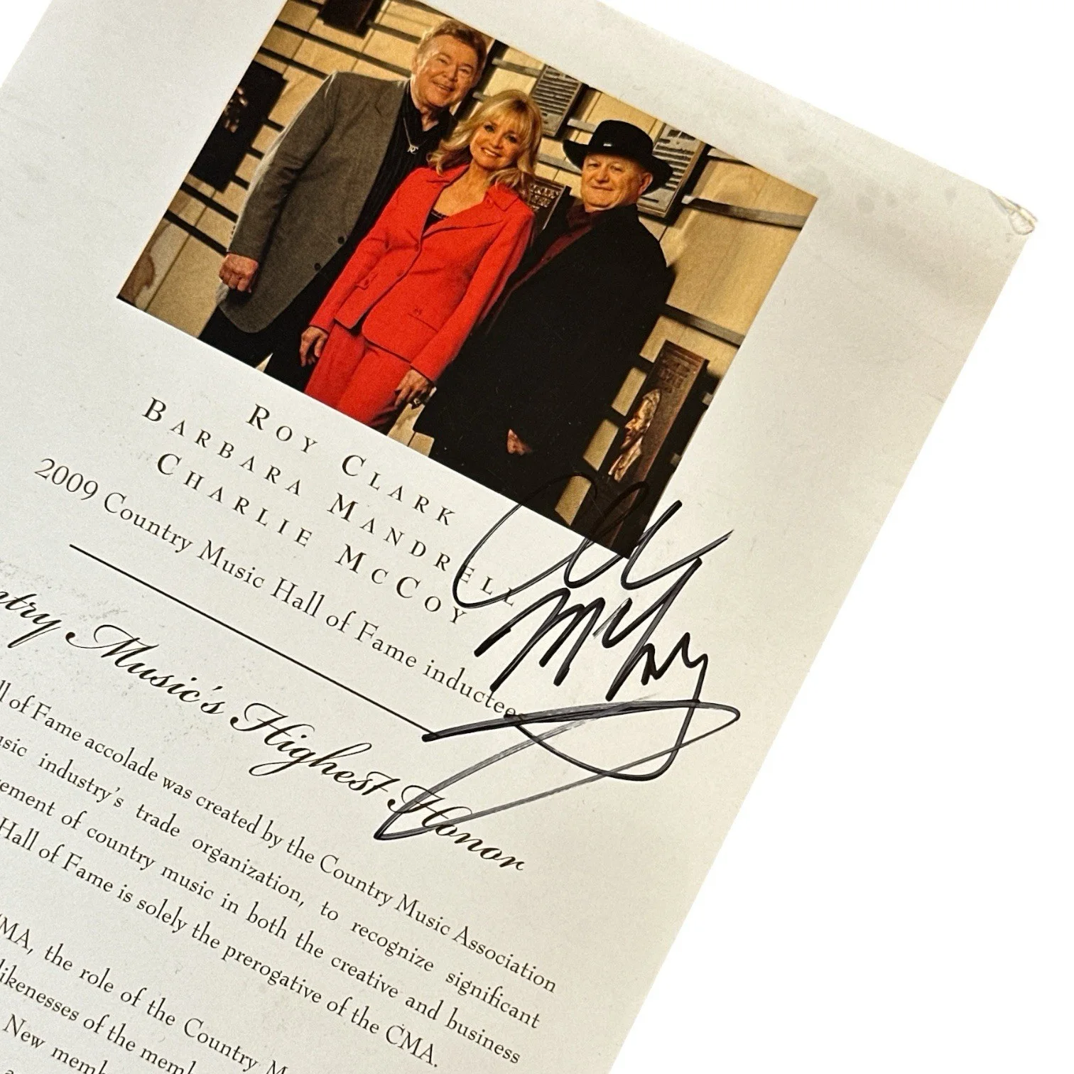 Roy Clark & Charlie McCoy Signed Autograph 2009 Country Music Hall Fame PROGRAM!, изображение 3