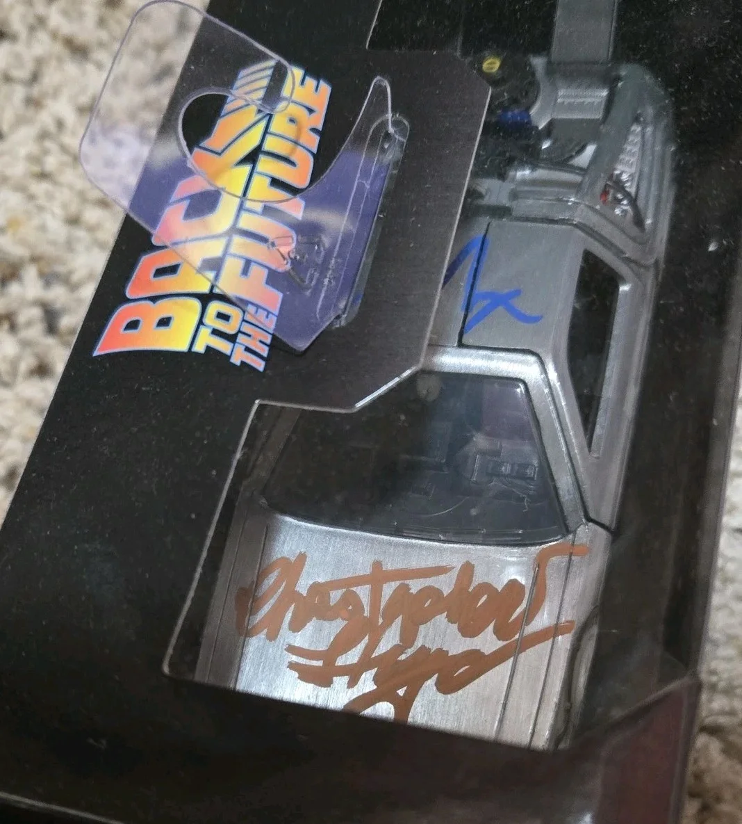 Michael J. Fox, Christopher Lloyd — MICHAEL J FOX & CHRISTOPHER LLOYD SIGNED BACK TO THE FUTURE 1:32 DELOREAN, image 2
