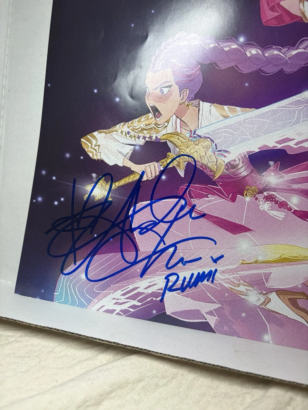 ARDEN CHO Autographed SIGNED KPOP K POP Demon Hunters Vinyl POSTER WITH PROOF, изображение 3