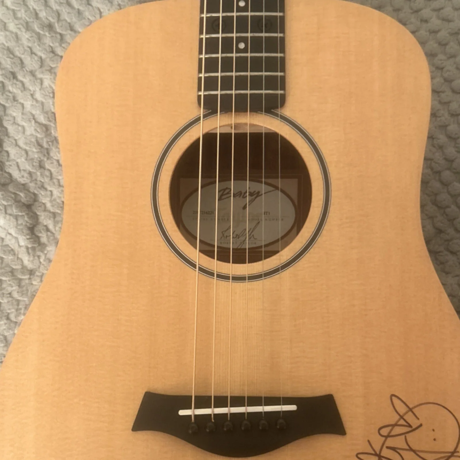 Brand New Baby Taylor Acoustic Guitar Signed by Katy Perry, image 2