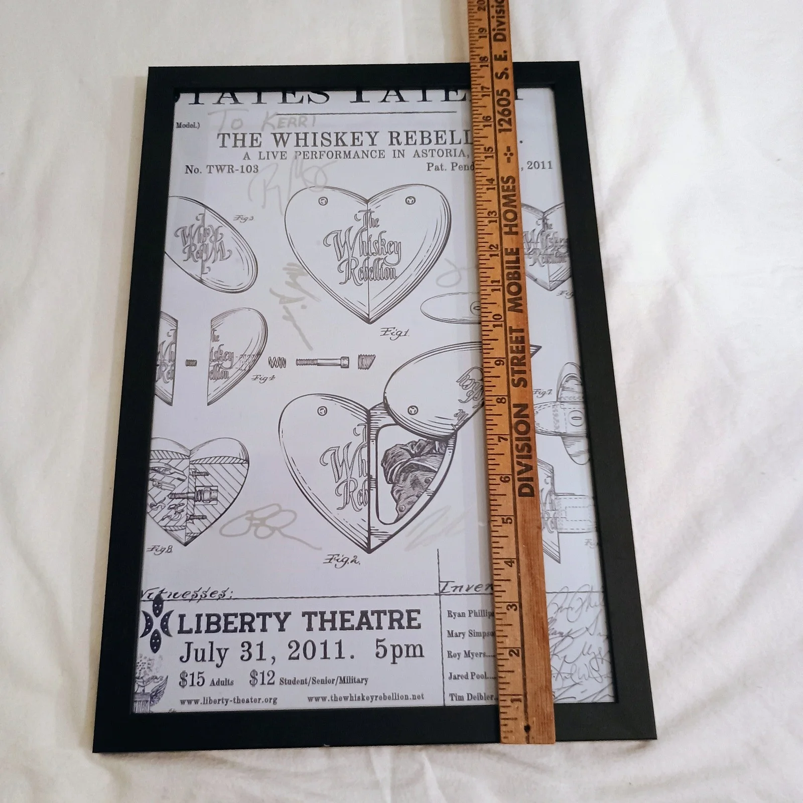 The Whiskey Rebellion Signed Concert Poster Liberty Theatre Astoria OR 2011, изображение 2