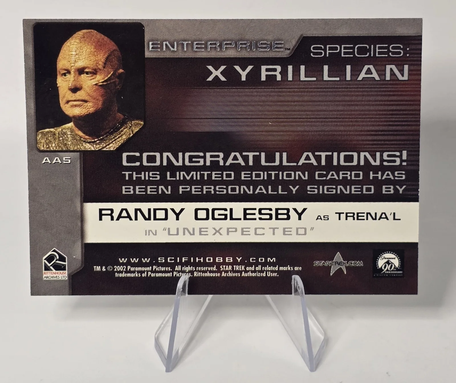 Randy Oglesby — Star Trek Enterprise Randy Oglesby Auto Card AA5 Xyrillian Rittenhouse 2002, изображение 2