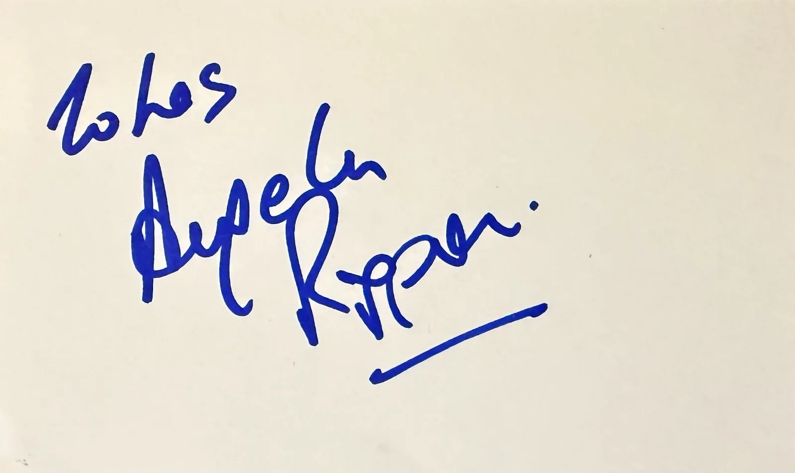 Angela Rippon — ANGELA RIPPON Autograph Signed 3 x 5 INDEX CARD Wire in the Blood House of Cards, изображение 3