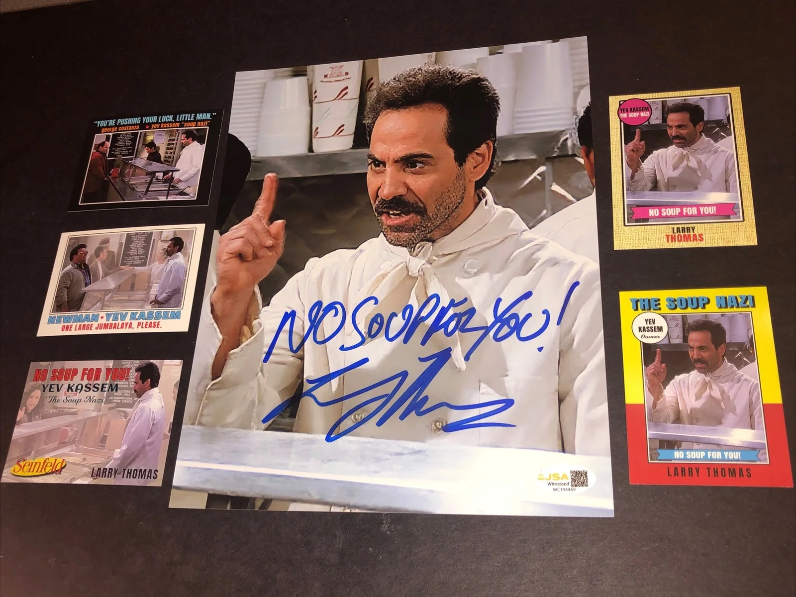 Larry Thomas — JSA Larry Thomas Signed Soup Nazi Seinfeld Autographed 8x10 Free Bonus Card 469