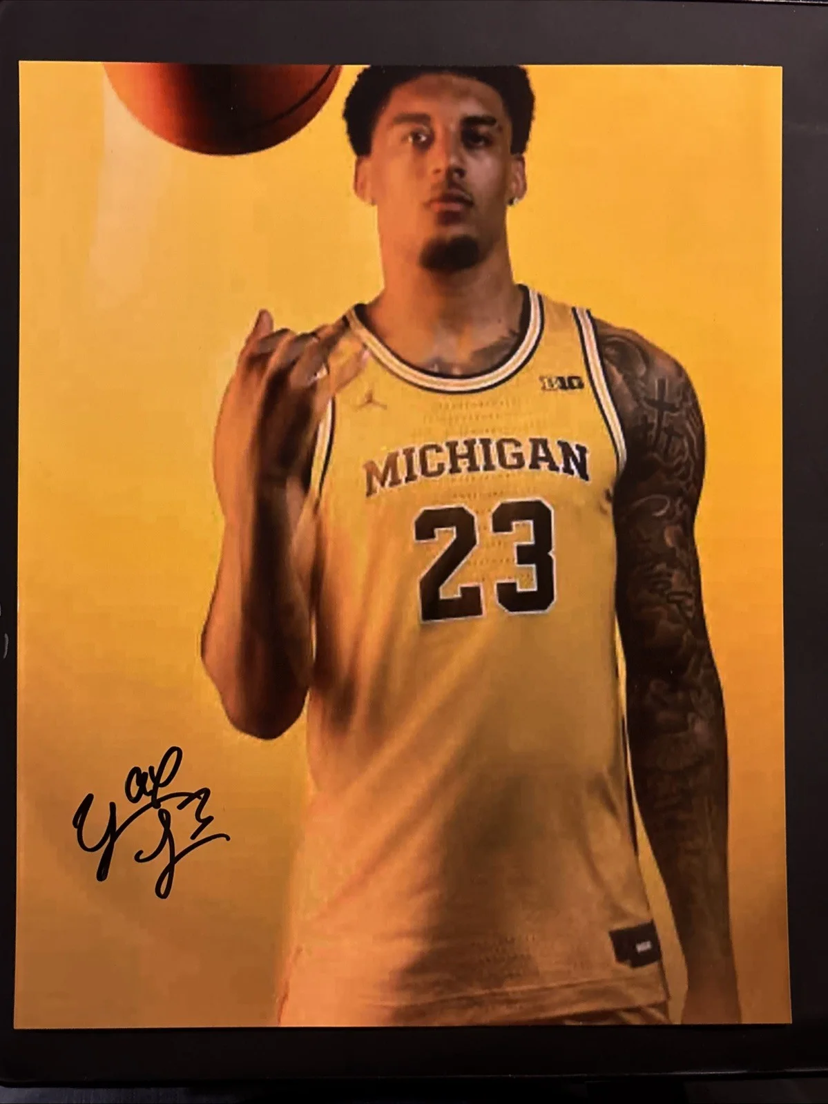Yaxel Lendeborg Signed 8 By 10 Photo Michigan Wolverines National Champions, изображение 2