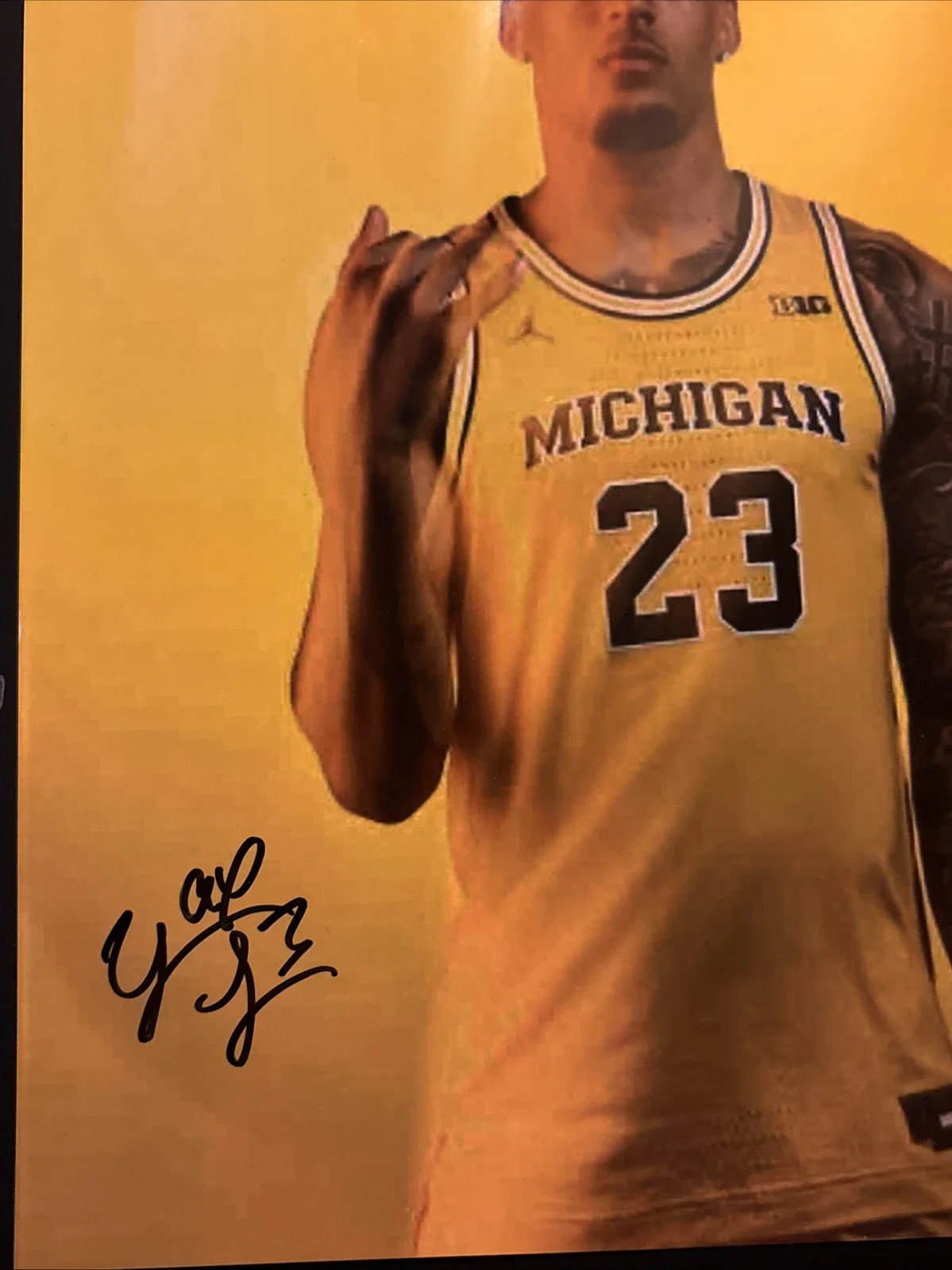 Yaxel Lendeborg Signed 8 By 10 Photo Michigan Wolverines National Champions, изображение 3