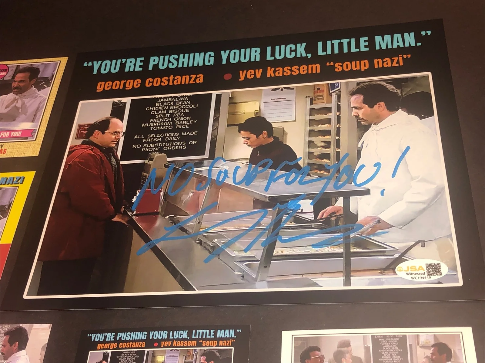 Larry Thomas — JSA Larry Thomas Signed Soup Nazi Seinfeld Autographed 8x10 Free Bonus Card 449, image 2