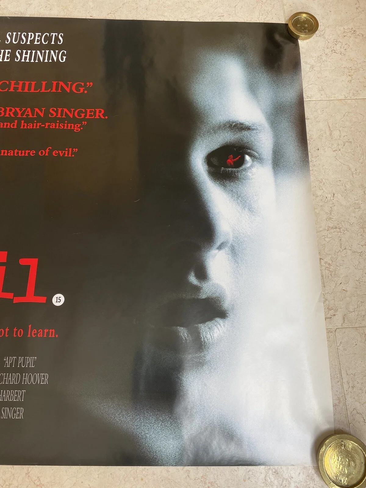 Stephen King Apt Pupil, ORIGINAL Film poster , scarce Vg, изображение 2