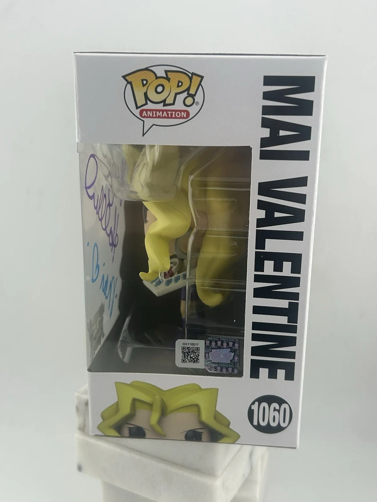 Megan Hollingshead — Megan Hollingshead Signed Yu-Gi-Oh Mai Valentine 1060 Inscribed Funko Pop OC COA, изображение 3