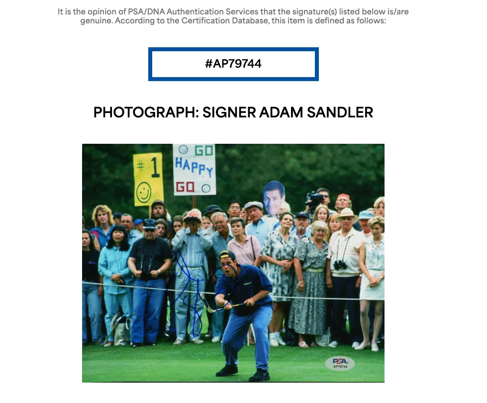 Adam Sandler — Adam Sandler Signed 8x10 Photo Happy Gilmore Autograph PSA/DNA COA, image 5