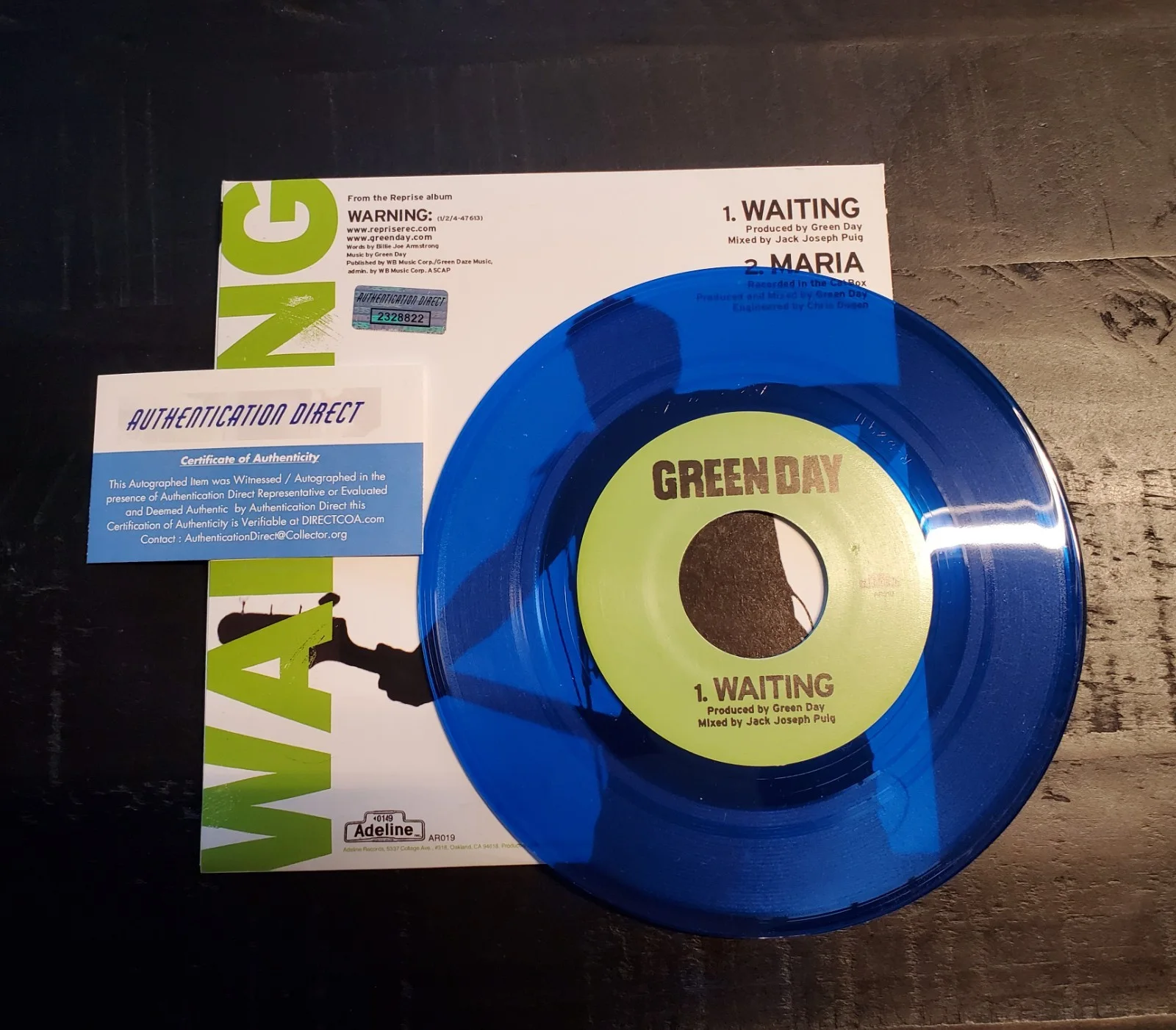 Green Day Full Band Waiting Maria Hand Signed Autographed Vinyl LP Album Record, изображение 4