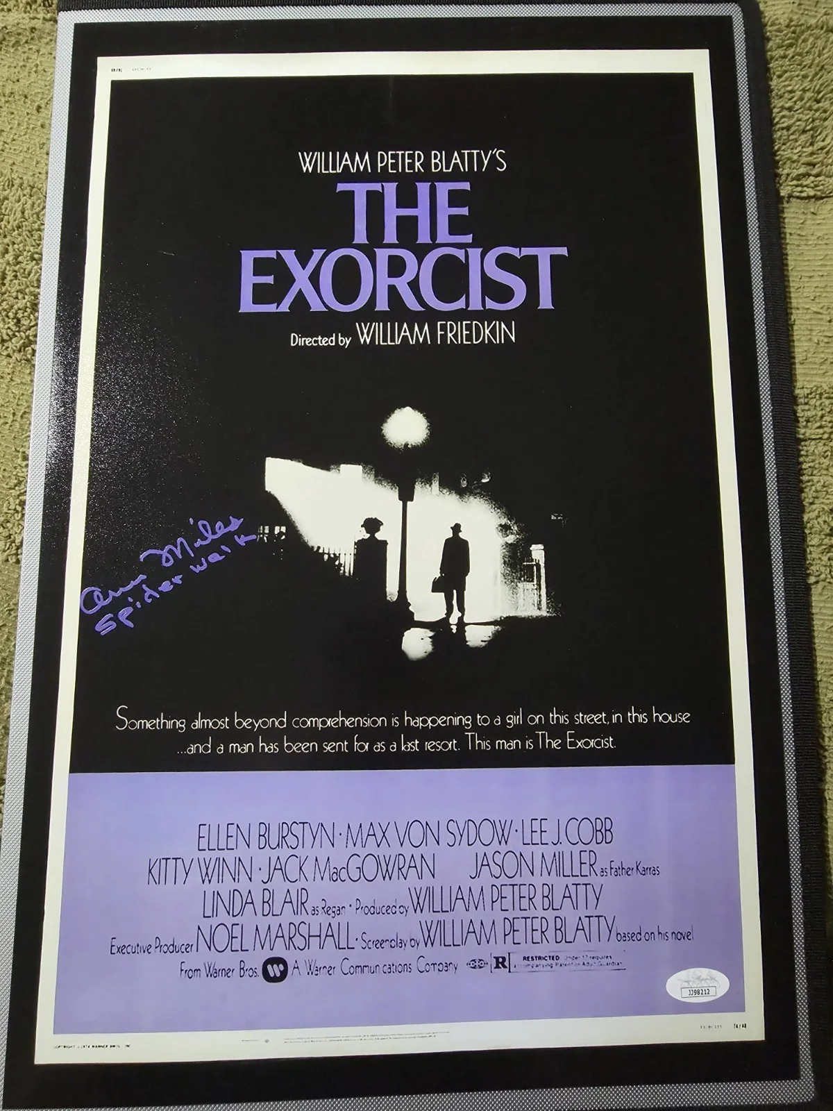 Ann Miles — ANN MILES SIGNED 'THE EXORCIST' SPIDER WALK REGAN 12x18 MOVIE POSTER JSA Cert