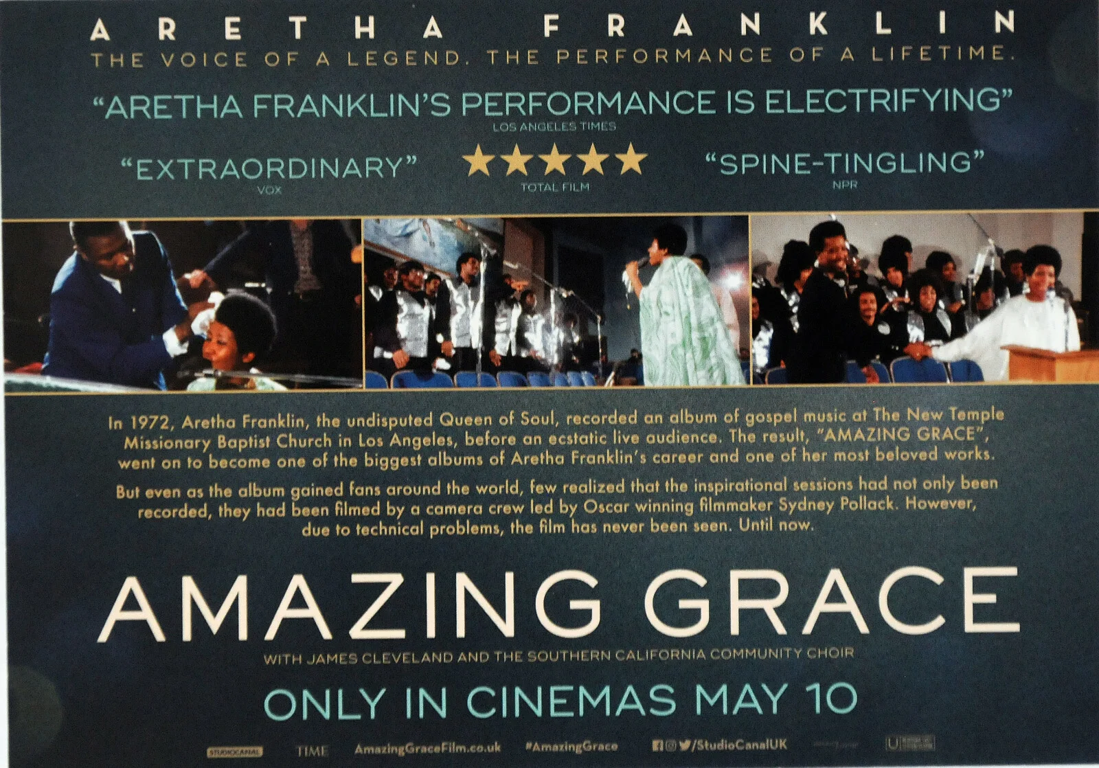 ARETHA FRANKLIN AMAZING GRACE FILM POSTCARDS X 4, изображение 4