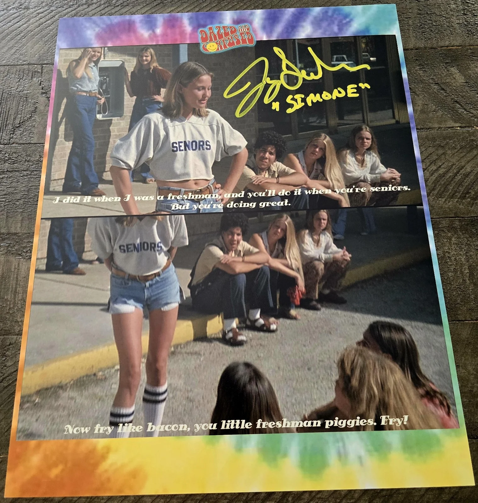 Joey Lauren Adams — Joey Lauren Adams Signed 11x14 Dazed And Confused Leeloo Multiprops KAPOW AUTH.