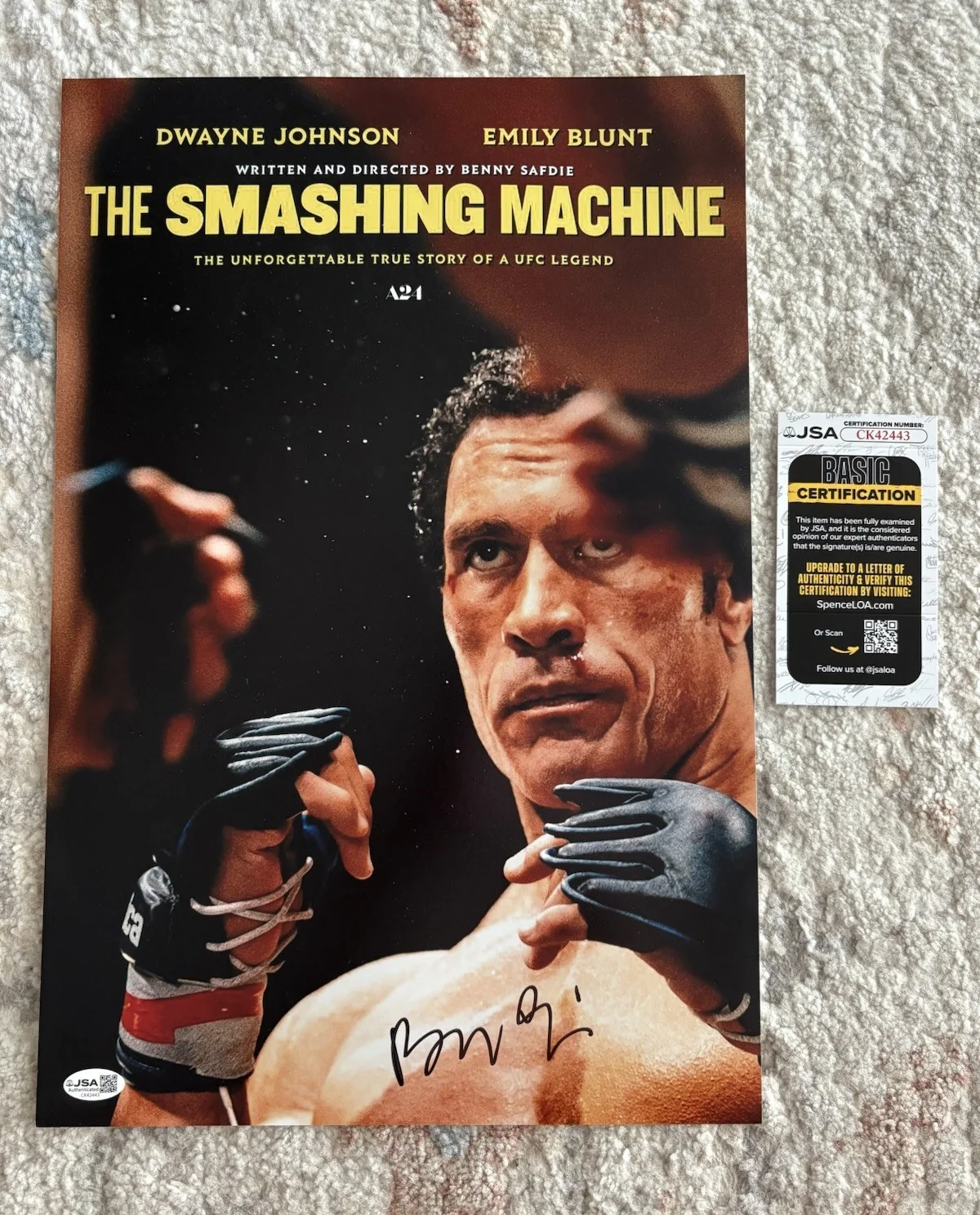 Benny Safdie — Benny Safdie Signed Autographed The Smashing Machine 12x18 Photo Director JSA!