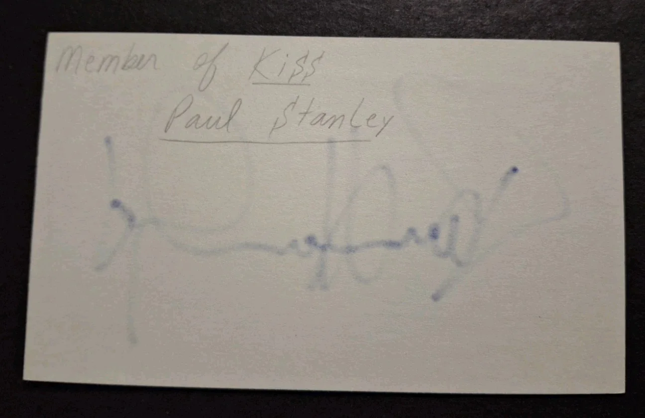 PAUL STANLEY - KISS "THE STARCHILD" ROCK BAND GUITAR PLAYER SIGNED Index W/PROOF, image 5