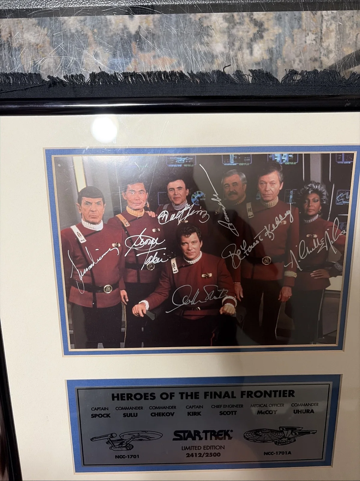 Star Trek Cast Crew Original Series Complete Signed Autographed Framed 2412/2500, image 2