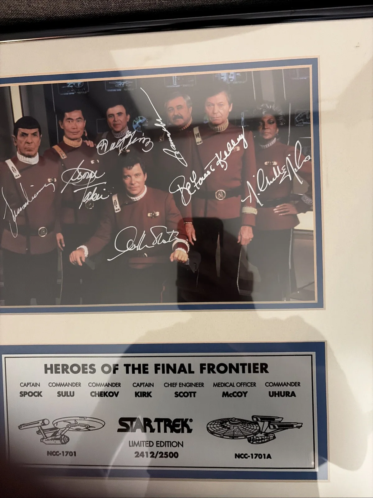 Star Trek Cast Crew Original Series Complete Signed Autographed Framed 2412/2500, image 5