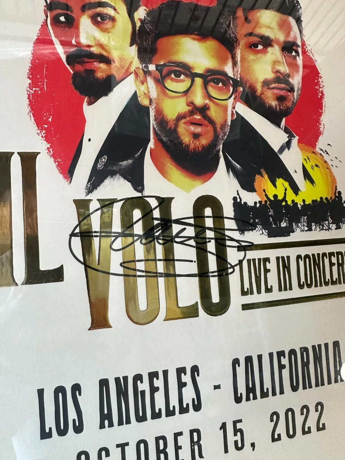 IL VOLO Autographed 2022 VIP Concert Poster Collectible Framed 13x19, изображение 2