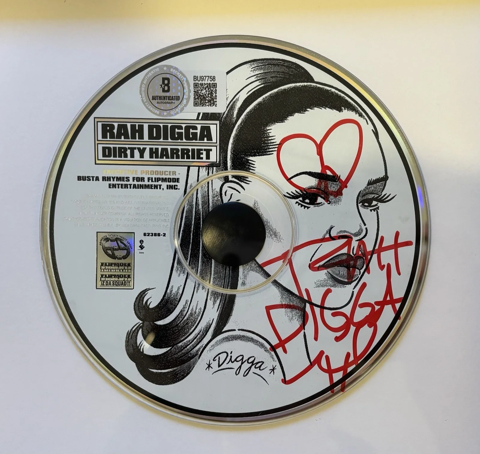 RAH DIGGA Autographed/Signed 8X10 DIRTY HARRIET CD Disc Beckett BAS Framed RARE!, image 2