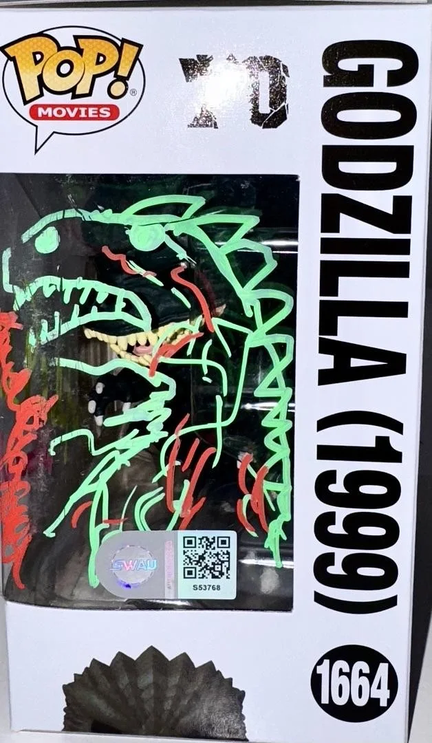 Malcom Danare — Malcom Danare Signed Funko Pop #1664 "Godzilla" w/drawing (Godzilla 1999) - SWAU, изображение 4