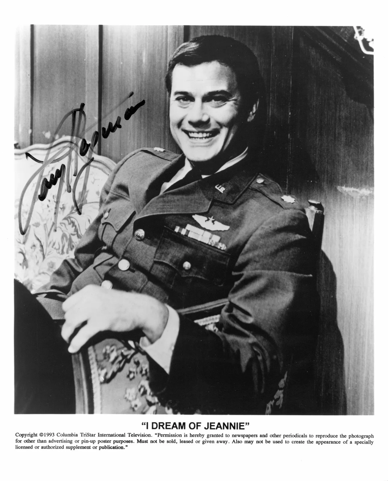 Larry Hagman — Larry Hagman Signed Autograph 8x10 Photo - Dallas JR I Dream of Jeannie rare