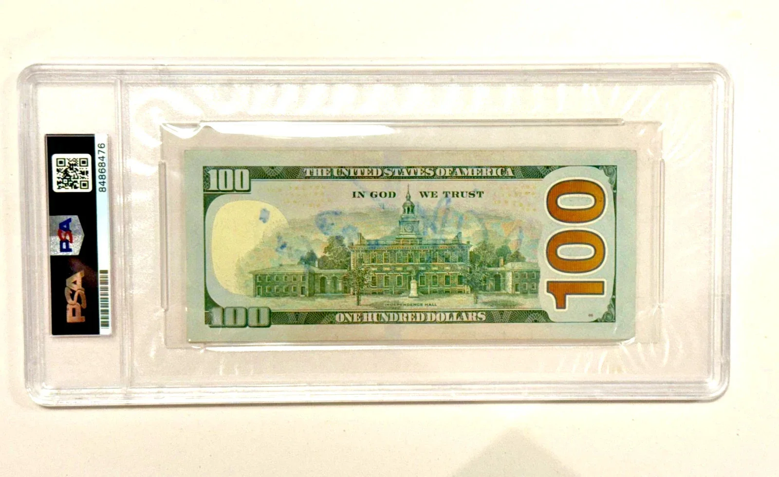 tommy chong — CHARLIE SHEEN Signed REAL $100 Bill Currency BUD FOX Inscr PSA/DNA encapsulated, изображение 2