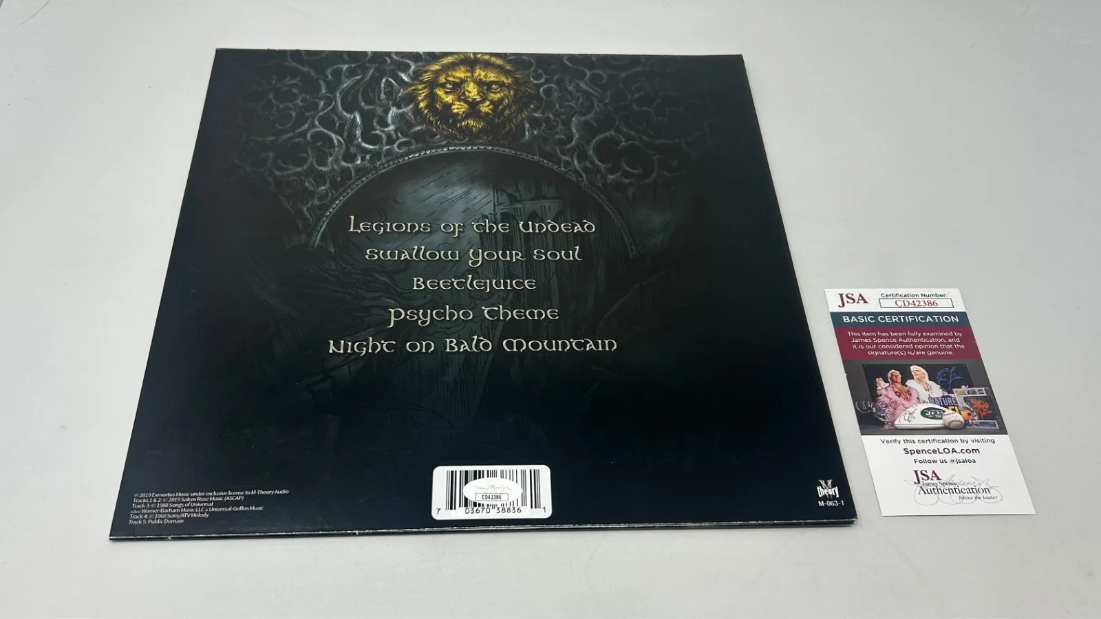 Exmortus signed Legions Of The Undead Album JSA COA, image 2