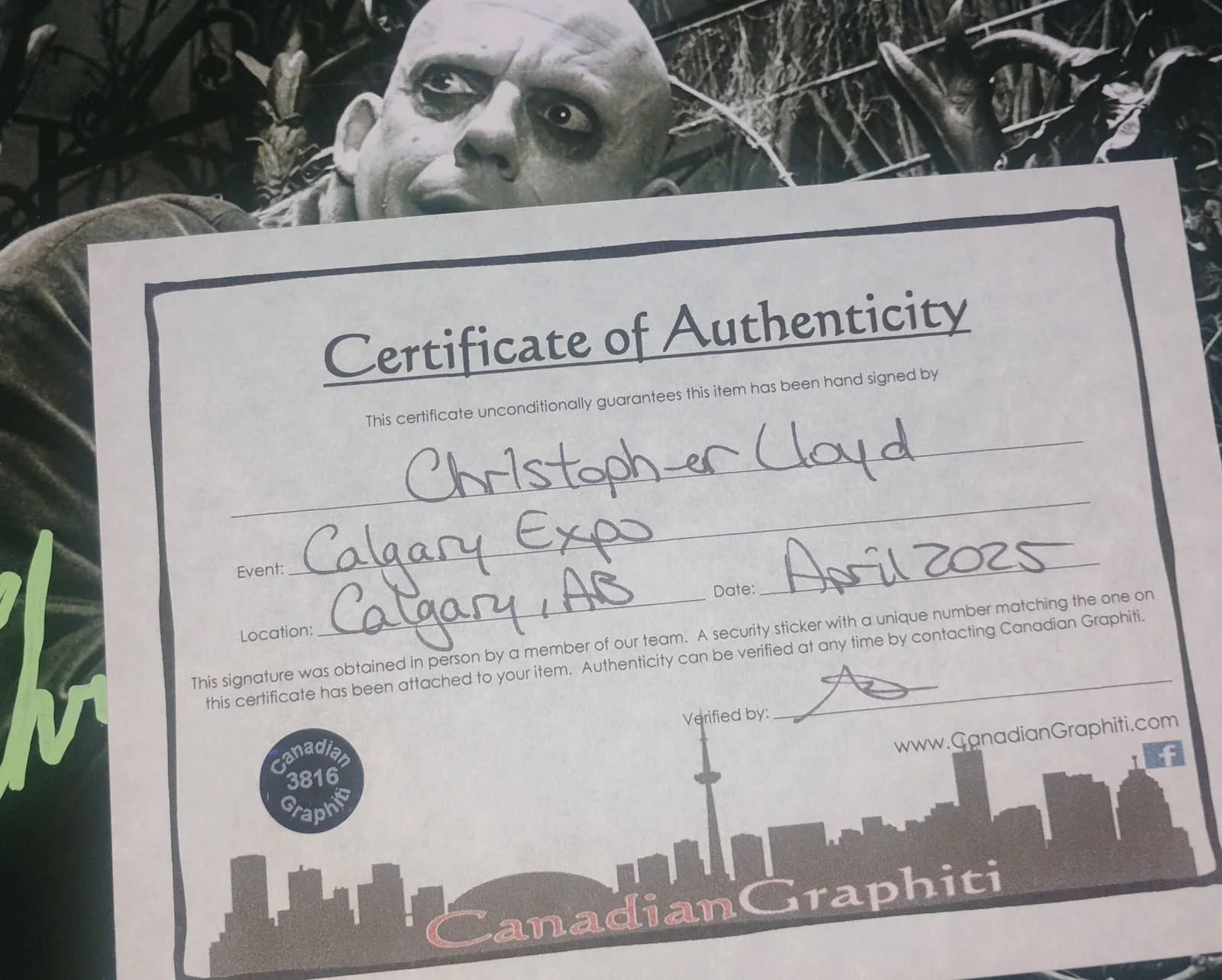 Christopher Lloyd Hand Signed 8x10 Photo COA Addams Family NO US TARIFFS, изображение 3