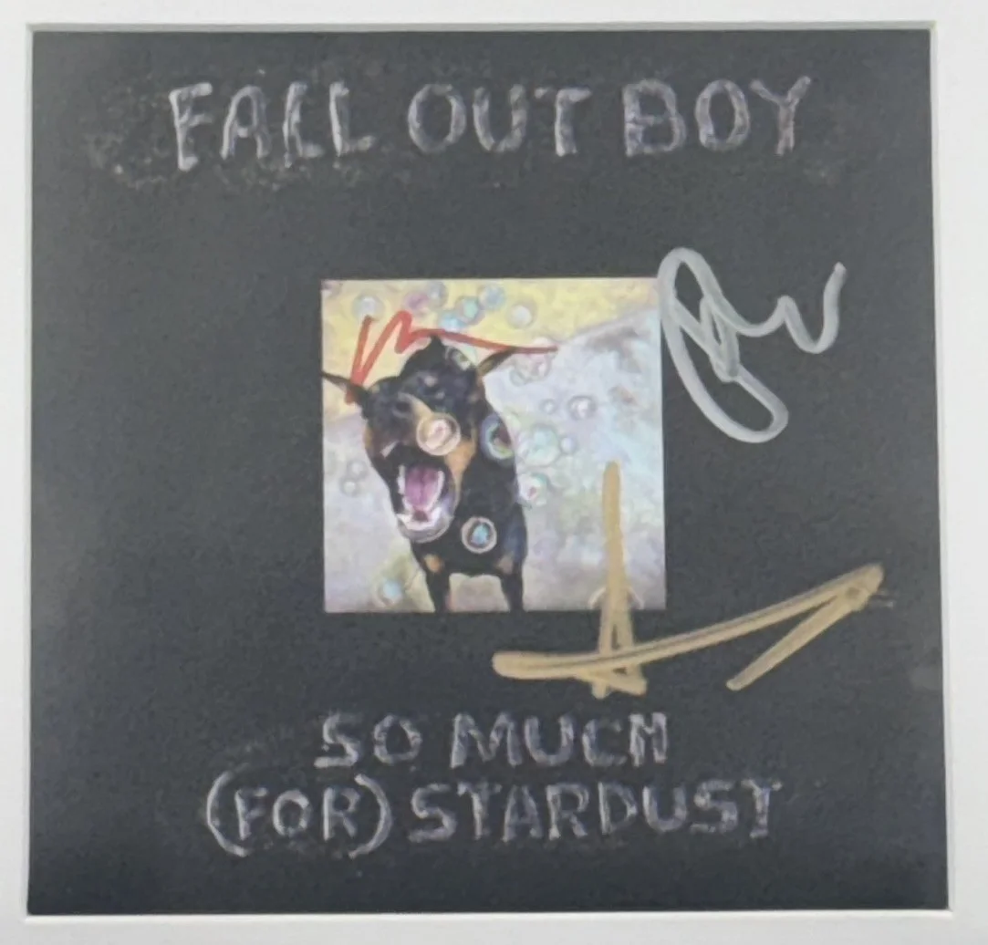 FALL OUT BOY SO MUCH FOR STARDUST SIGNED AUTOGRAPHED FRAMED & MATTED ART CARD #4, image 2