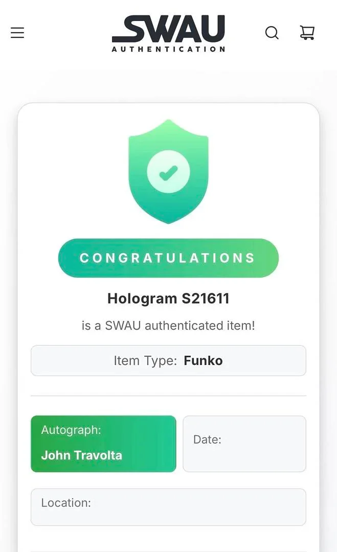 John Travolta Signed Funko Pop #216 (The Punisher) - SWAU COA, изображение 5