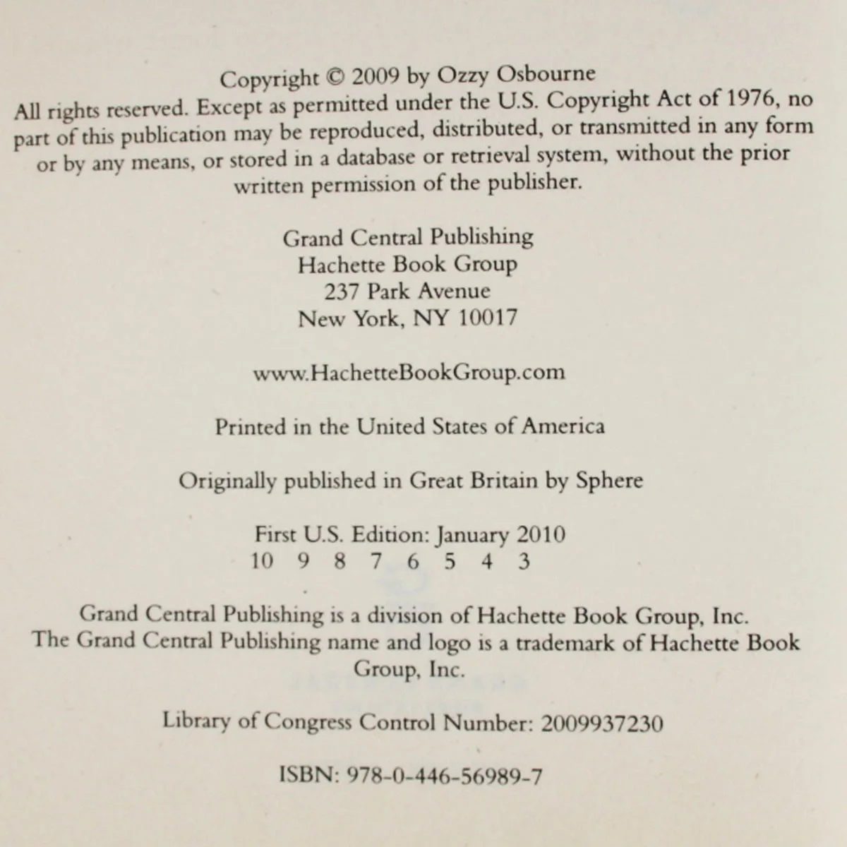 Ozzie Osbourne Signed Book "I Am Ozzy" COA JSA, image 4