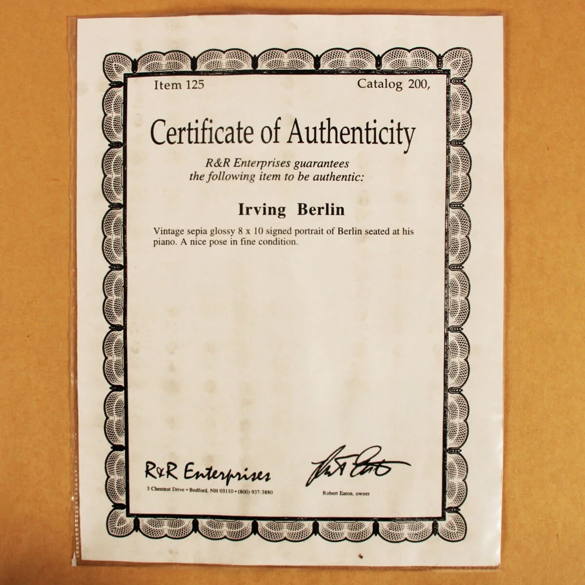 Irving Berlin Signed Photo Display - COA JSA, image 5