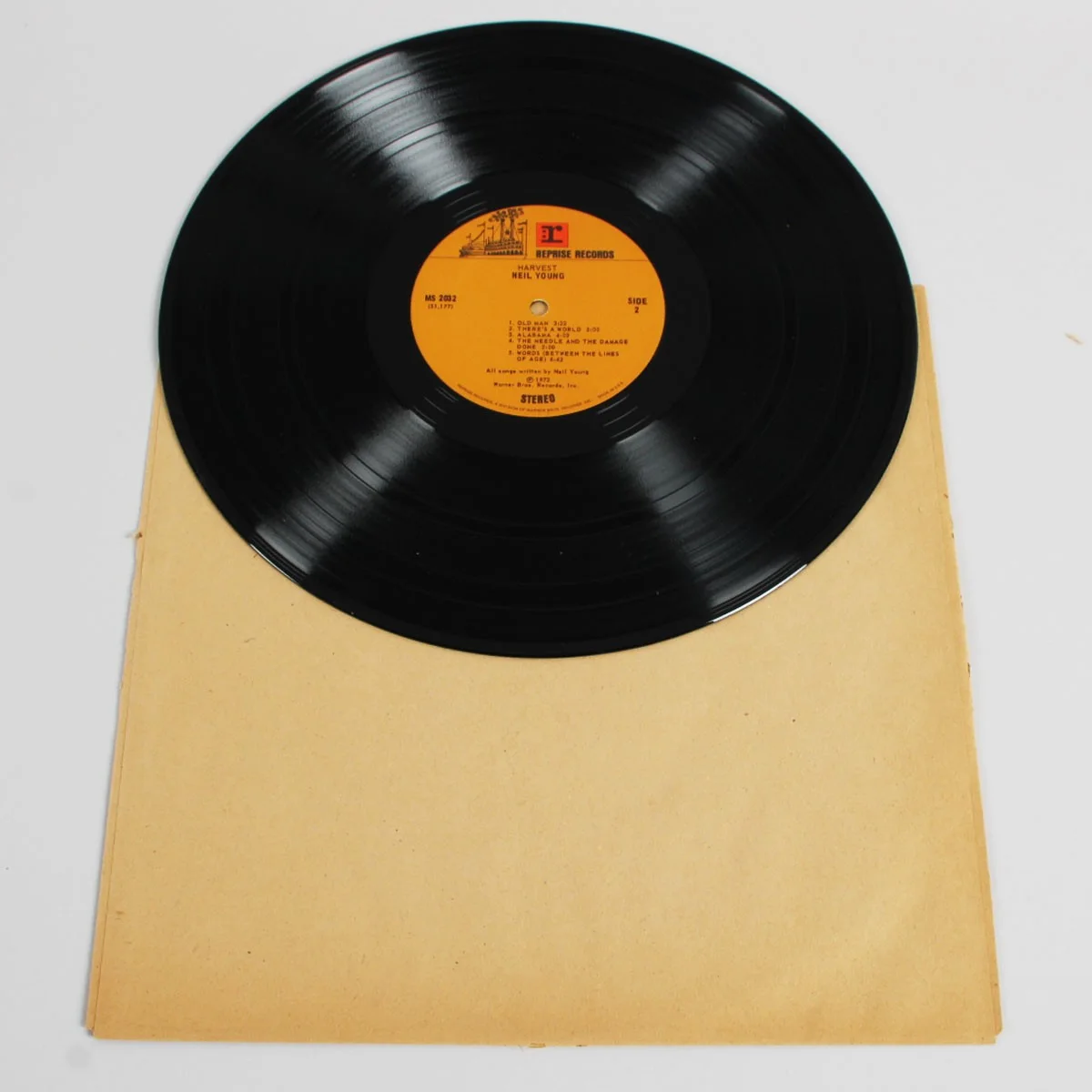 Neil Young Signed Record Album Harvest - COA JSA, image 5