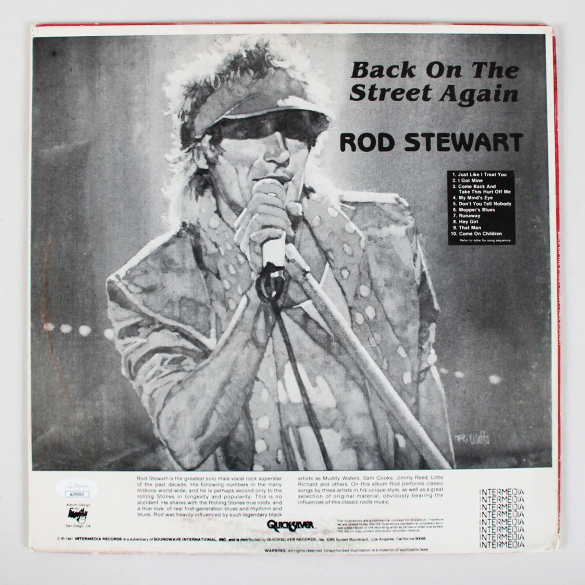 Rod Stewart Signed Record Album Back on the Street Again - COA JSA, image 5