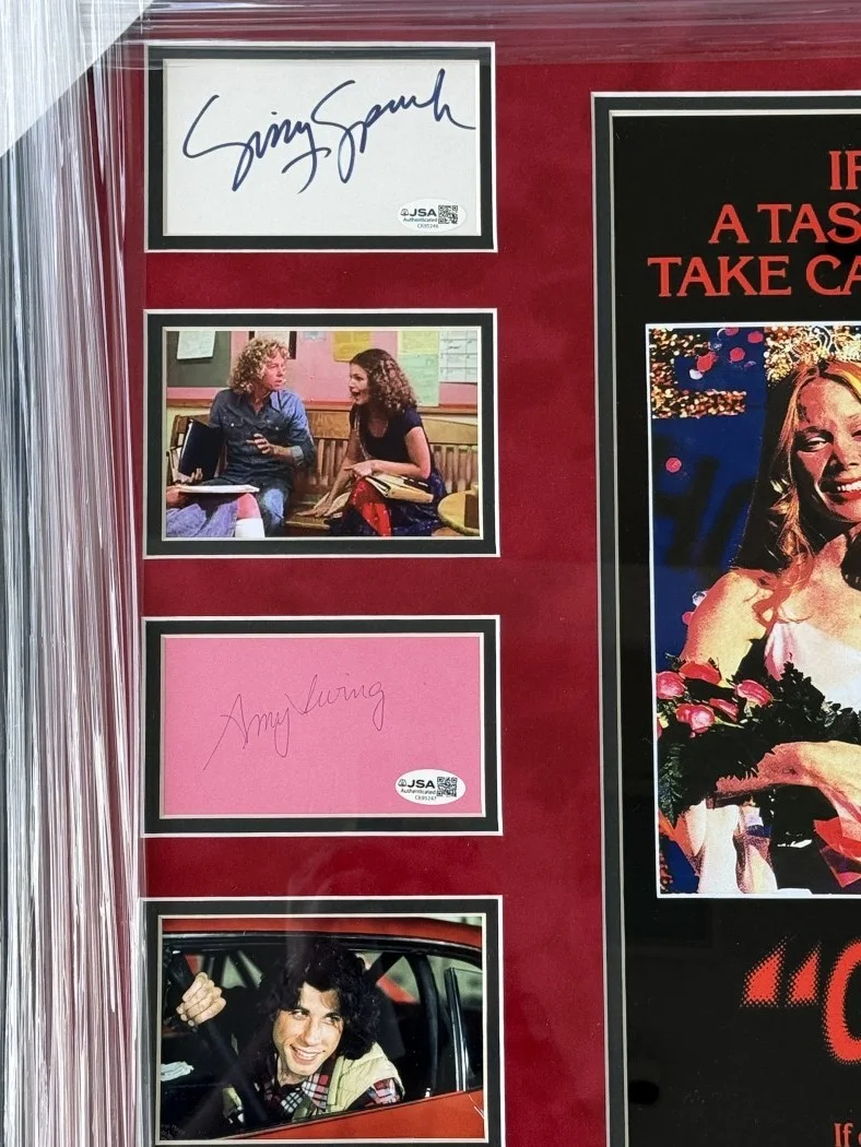 Sissy Spacek, John Travolta, Piper Laurie — Carrie Signed Cast Cuts Sissy Spacek John Travolta Piper Laurie +6 Framed JSA, image 2