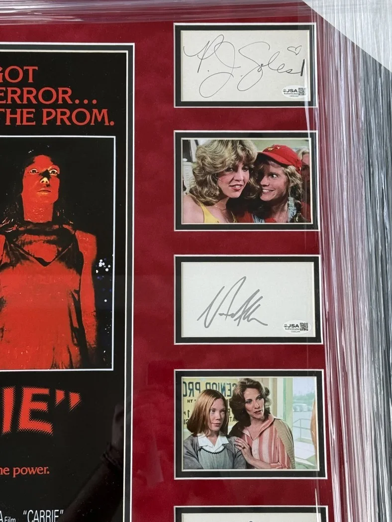 Sissy Spacek, John Travolta, Piper Laurie — Carrie Signed Cast Cuts Sissy Spacek John Travolta Piper Laurie +6 Framed JSA, image 4