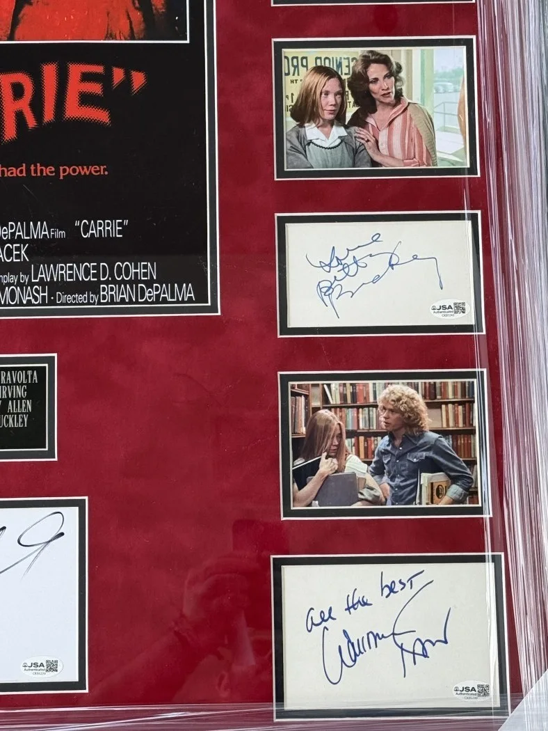 Sissy Spacek, John Travolta, Piper Laurie — Carrie Signed Cast Cuts Sissy Spacek John Travolta Piper Laurie +6 Framed JSA, image 5