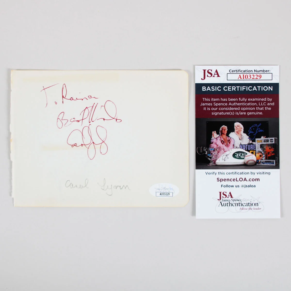 Robert Conrad Signed Album Page w/ Carol Lynley - COA JSA, image 2
