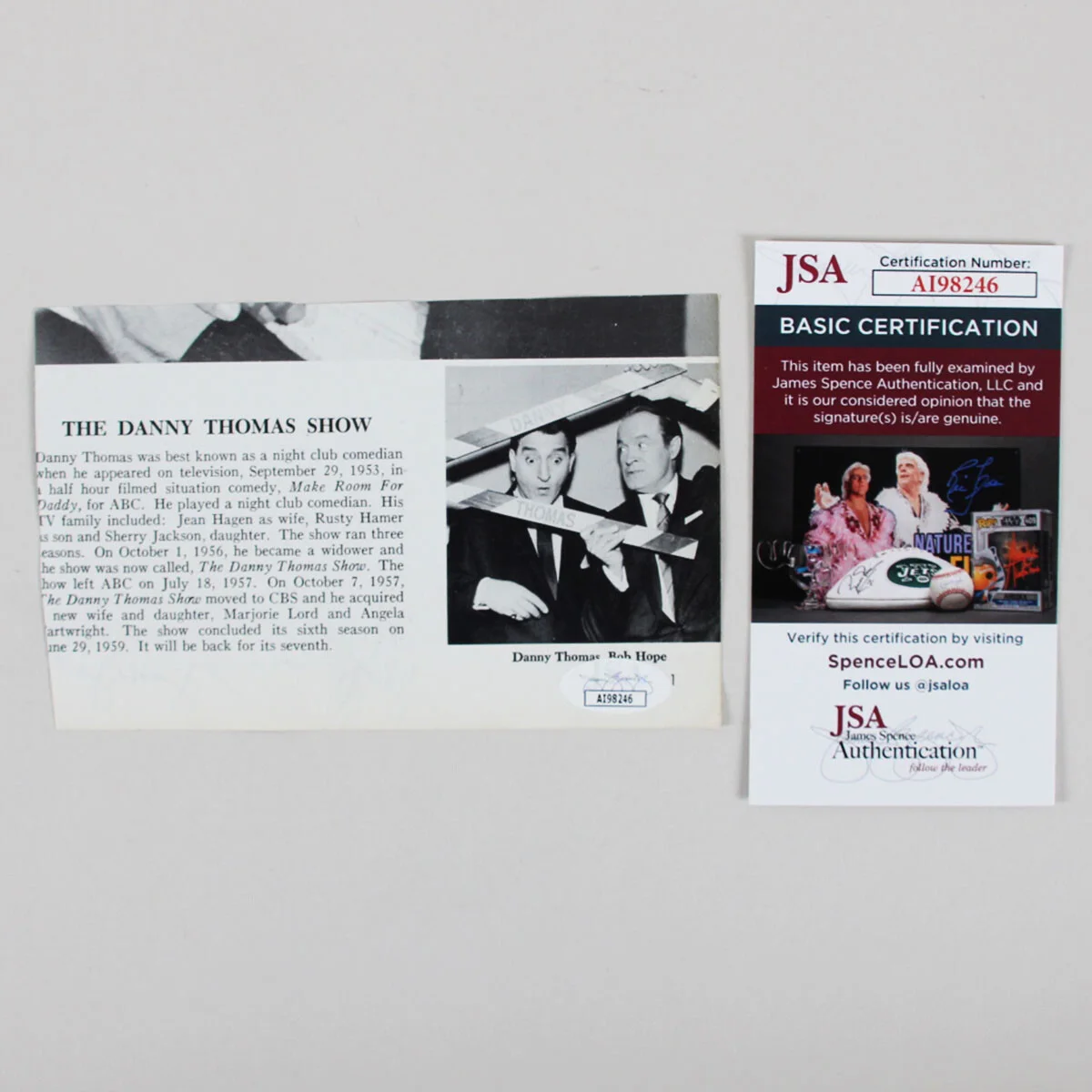 George Jessel Signed Photo w/ Shelley Winters - COA JSA, image 3