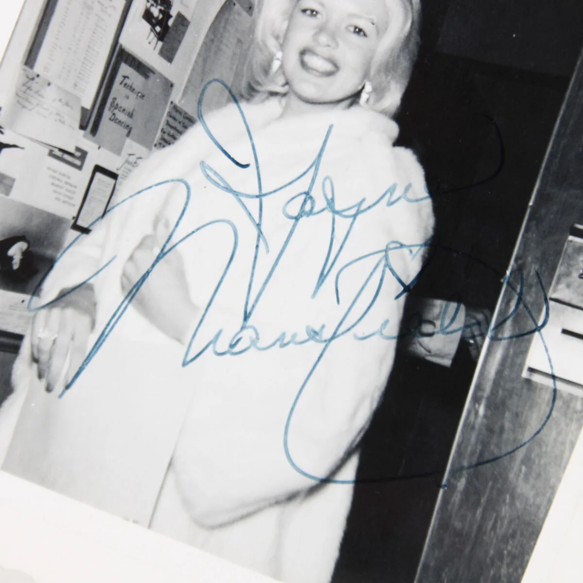 Jayne Mansfield Signed Orignal Photo 3.5 x 3.5 - COA JSA, image 2