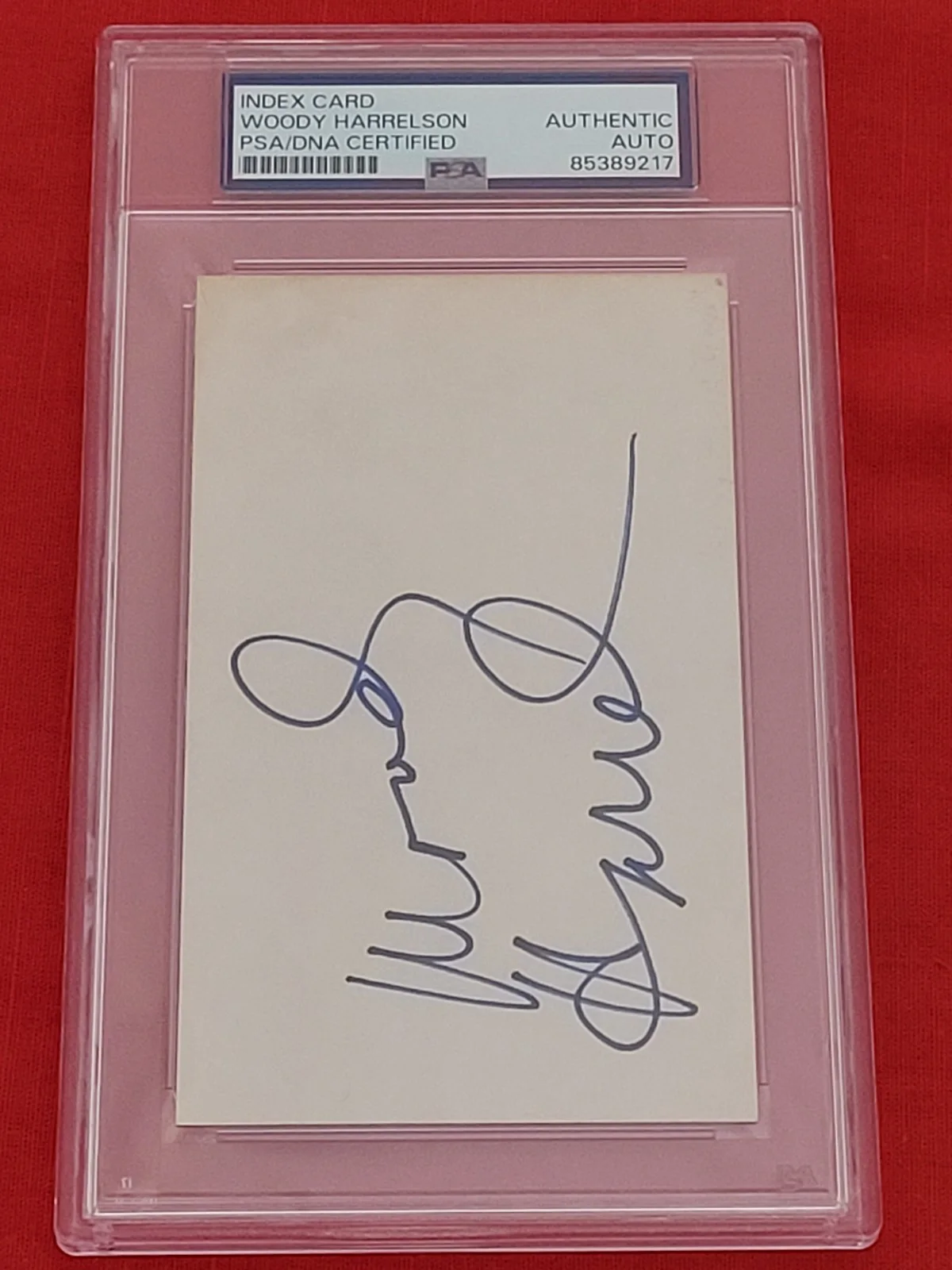 Woody Harrelson — Woody Harrelson Signed 3x5 Index Card PSA Slabbed Cheers Actor