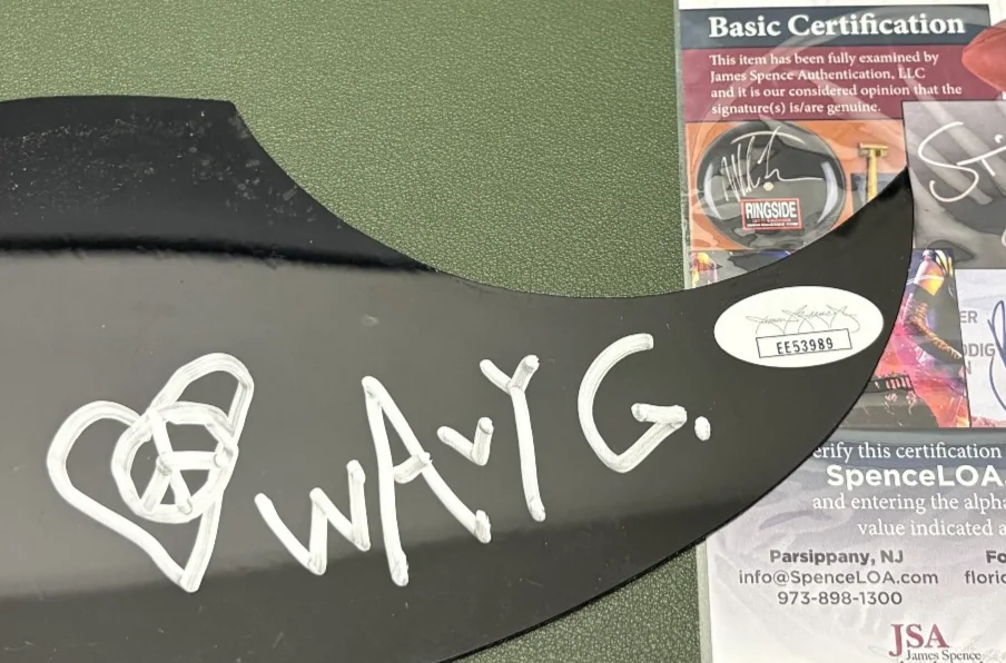 SIGNED AUTOGRAPHED Wavy Gravy Woodstock 69 Acoustic Guitar Pickguard JSA COA #2, image 2
