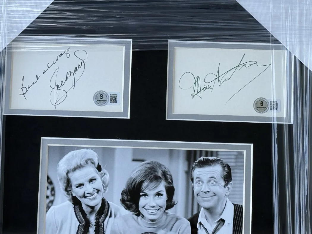 Rose Marie, Dick Van Dyke, Morey Amsterdam — The Dick Van Dyke Show Signed Cast Cuts Rose Marie Morey Amsterdam +2 Framed BAS, image 2