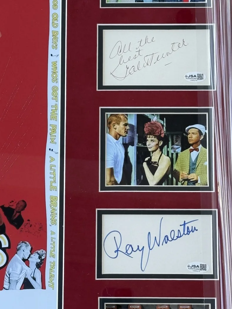 Gwen Vendor, Tab Hunter, Ray Walston — Damn Yankees Signed Autographed Cast Cuts Gwen Verdon Ray Walston +3 Framed JSA, image 2
