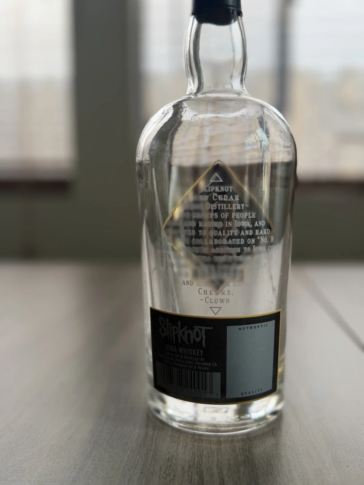 Slipknot Empty Whiskey Bottle SIGNED Official AUTOGRAPH RARE New Guy V-Man Clown, image 5